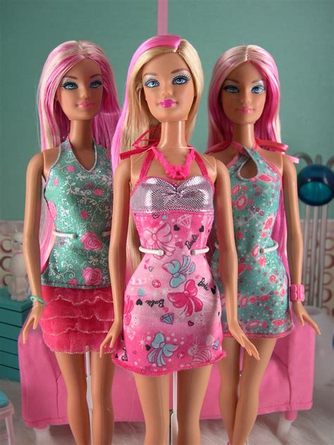 Barbie Dolls With Pink Streaks In Hair Modcasey Flickr