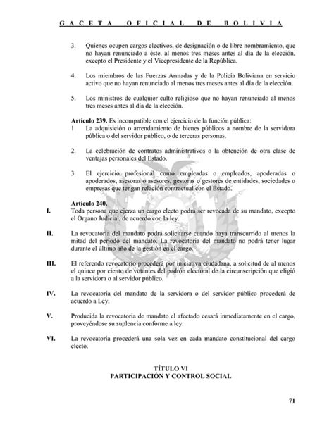 Nueva Constitución Politica Del Estado Plurinacional De Bolivia Pdf