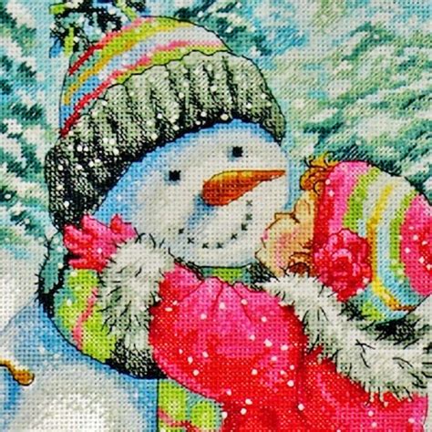 A Kiss For Snowman Cross Stitch Kits Cross Stitch Cross Stitch Embroidery