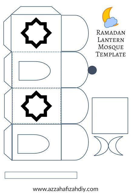 Azza Hafizah Diy Lantern Mosque Template Lampu Masjid Ramadan