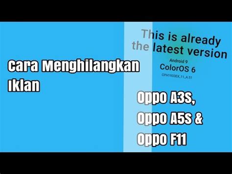 Cara Menghilangkan Iklan Di Hp Oppo A3s A5s F11 YouTube