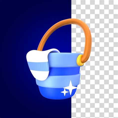 Premium PSD | 3d bucket illustration