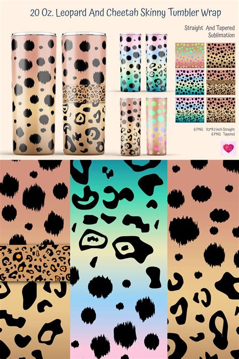 Leopard And Cheetah Sublimation Tumbler Tumbler Wrap PNG 1434814