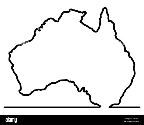 Perfile el mapa de dibujo de Australia sobre un fondo blanco Fotografía