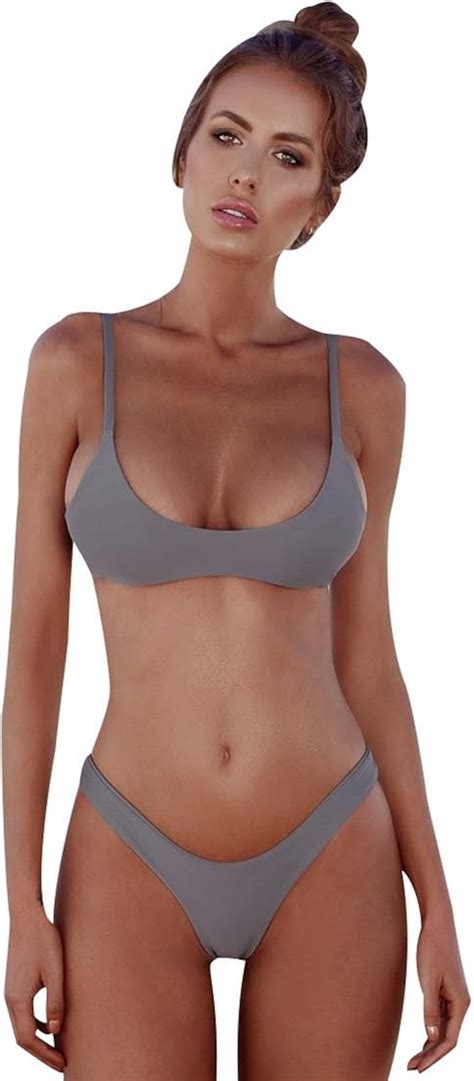 Bikini Damen Set Bademode Push Up Triangle Bikini Brazilian Bandeau