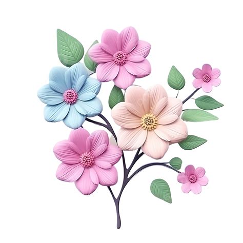 Cute 3d Blooming Flower Floral Decoration 3d Flower Floral PNG