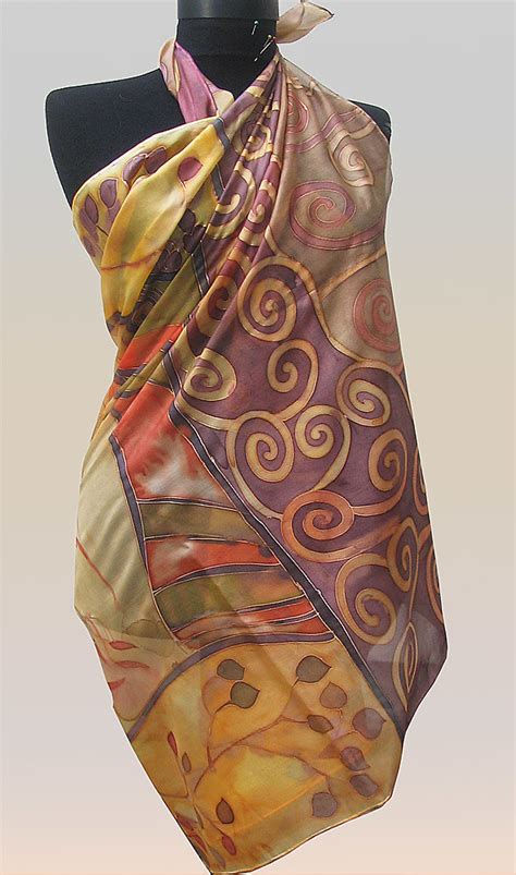 Autumn Spirals Hand Painted Silk Scarf90180sm Klaradar Flickr