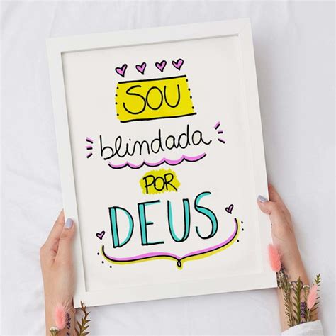 Quadro Frases Sou Blindada Por Deus Elo Produtos Especiais