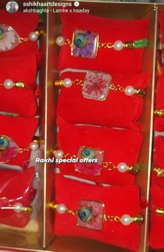 Fancy Rakhis Golden Resin Bezels Rakhis Handmade At Rs Piece In