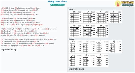 Chord Không Thuộc Về Em Nguyễn Văn Chung Tab Song Lyric Sheet Guitar Ukulele Chords Vip