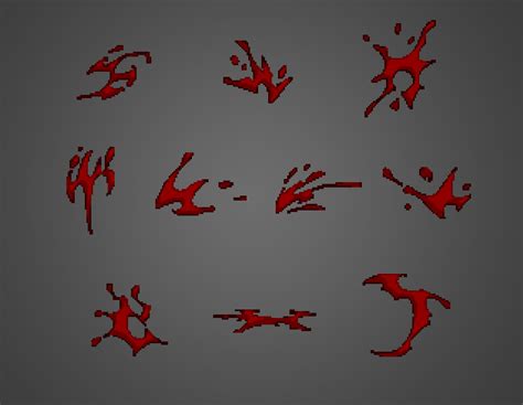 10 Pixel Blood Splash Sprite Effects Game Special Effects