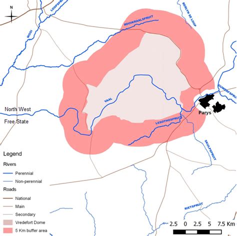 The Location Of Parys And The Edge Of The Vredefort Dome Impact Crater