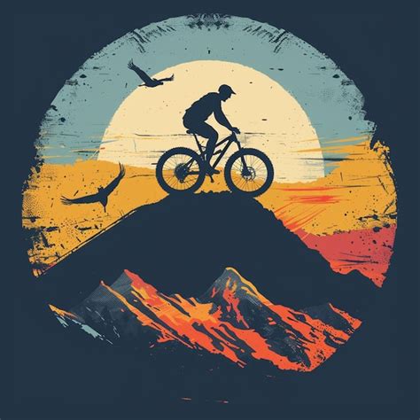 TShirt Design Featuring Mountain Bicycle Premium AI Generated Vector