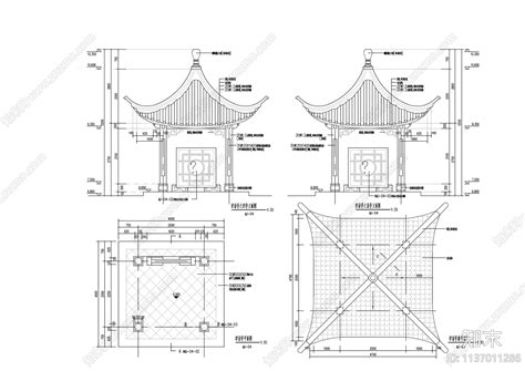 古建六角四角景观亭施工图下载【id1137011286】知末案例馆