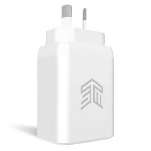 Stm Gan W Dual Port Usb C Power Adapter White Online Pop Phones