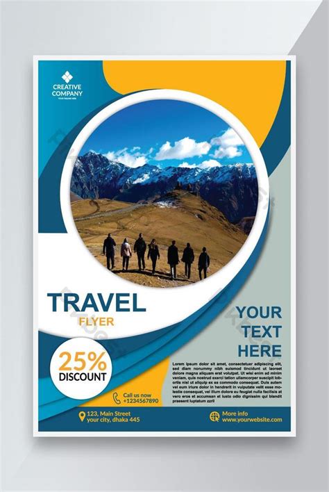 Printable travel flyer template design vector file | EPS Free Download ...