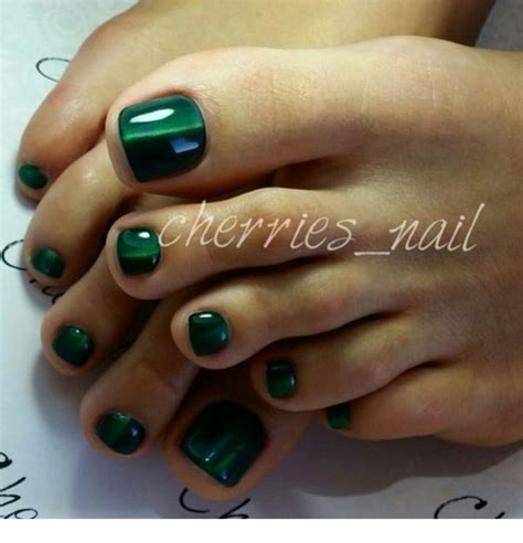 Green Chrome Toenails Toe Nails Green Toe Nails Toe