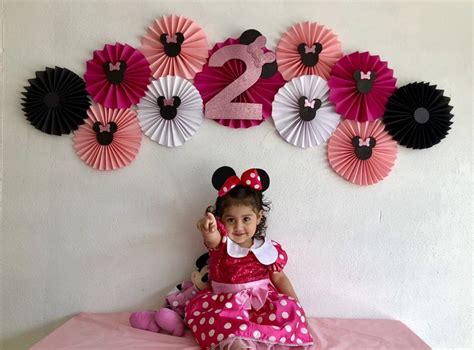 Minnie Mouse Abanicos De Papel Rosettes Decoracion Fiesta De