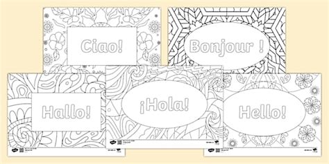 European Day Of Languages Mindfulness Colouring Twinkl