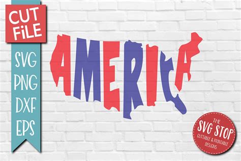 America Word Art Svg Dxf  Png Eps Files For Cricut Etsy