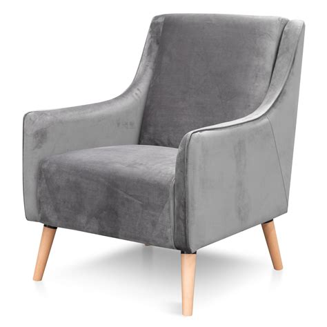 Wallace Velvet Armchair- Titanium Grey | Interior Secrets