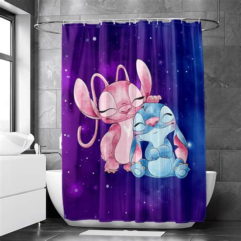 Lilo And Stitch Waterproof Fabric Shower Curtains Lilo And Stitch Shower