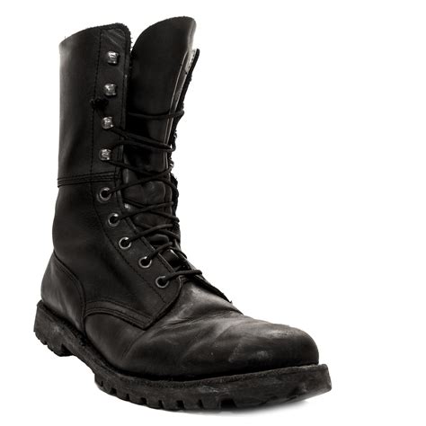 Austrian army surplus high leg all leather combat / assault boots ...