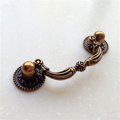 French Bail Dresser Drawer Pulls Handles Antique Brass Drop Etsy