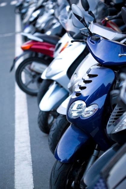 Premium Photo Scooters Parked In The City