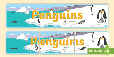 Free Penguin Themed Classroom Display Banner Twinkl