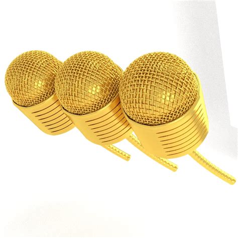 gold microphone | CGTrader