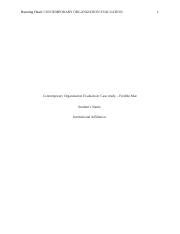 Contemporary Organization Evaluation Edited Docx Running Head