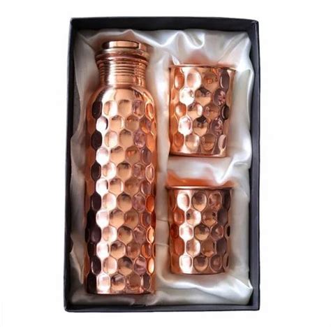 Copper Gift Set Diamond Bottle With Glass At Rs Set