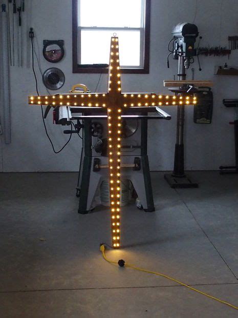 5 100 Light Led Wooden Cross Christmas Decoration Wooden Cross