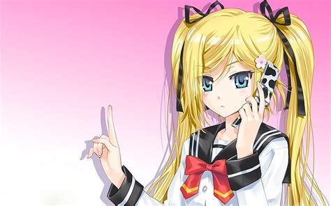 HD Wallpaper Anime Girls Kanojo X Kanojo X Kanojo Blonde Twintails