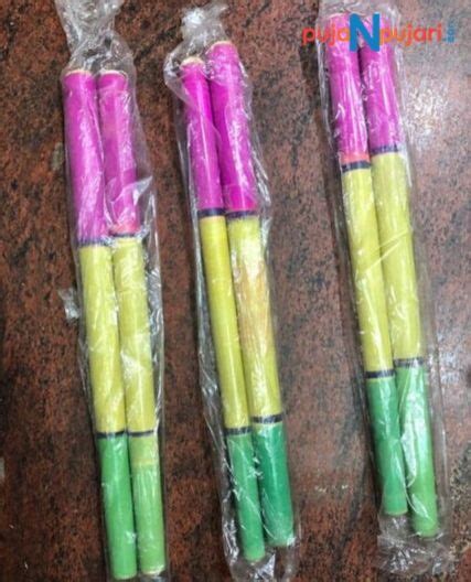 Buy Multi Color Wooden Dandiya Sticks 1 Pair for Garba Online at Lowest Price in India @Puja N ...