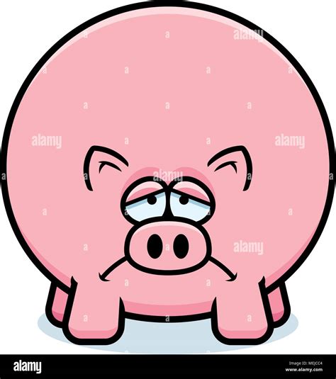 A cartoon illustration of a pig looking sad Stock Vector Image & Art ...