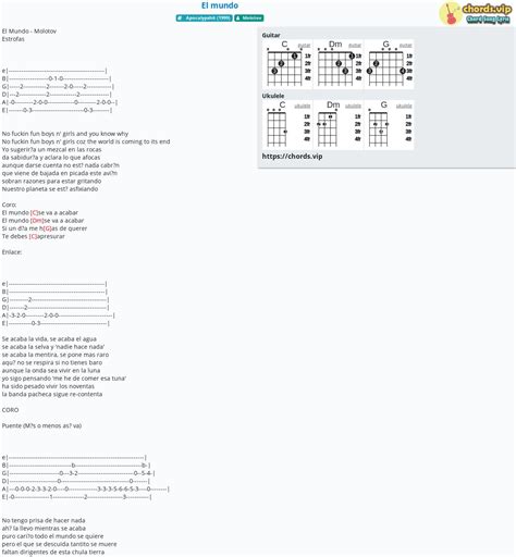 Chord: El mundo - Molotov - tab, song lyric, sheet, guitar, ukulele | chords.vip