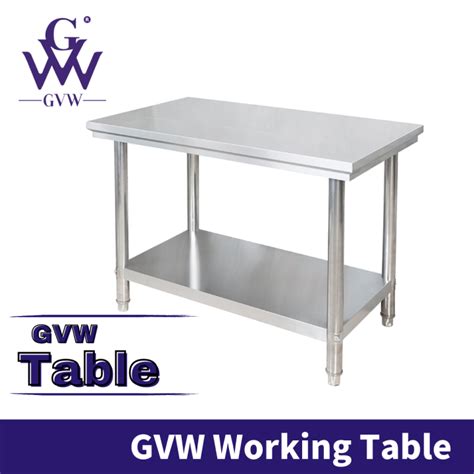 GVW Meja Stainless Steel Working Table Meja Dapur Dining Table Set Meja Makan Stainless Steel ...