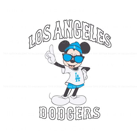 Mickey Mouse Los Angeles Dodgers Baseball SVG