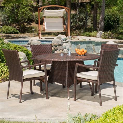 Best 15+ of Wicker 5-piece Round Patio Dining Sets