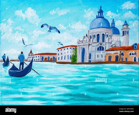 Venice Grand Canal oil painting Stock Photo - Alamy