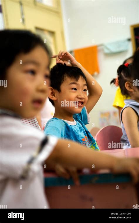 Chinese Kids In A Kindergarten Somewhere In China Stock Photo Alamy