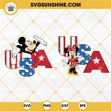 4th Of July Mickey And Minnie SVG Bundle USA Mickey SVG Fourth Of