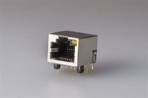 One Port Vertical RJ45 Connector , POE RJ45 Connector With Single ...