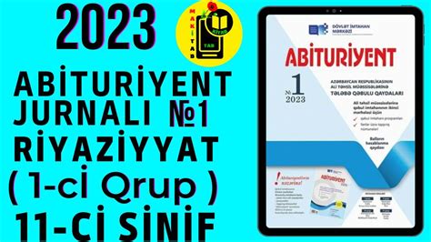 2023 Abituriyent jurnalı 1 Riyaziyyat Model suallar Blok 1 ci Qrup