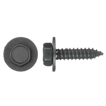 Zoro Select Sheet Metal Screw M X Mm Black Phosphate Steel Hex