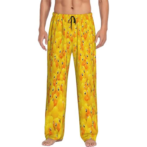 Daiia Duck Floating In The Pool Pattern Mens Sleep Pant With Pockets And Drawstringpajama