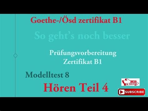 Goethe und Ösd Zertifikat B1 So geht s noch besser B1 Hören