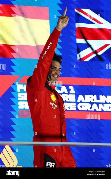 Singapore Singapore 17th Sep 2023 Race Winner Carlos Sainz Jr Esp